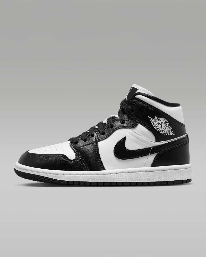 air jordan 1 mid-black and white man shoes